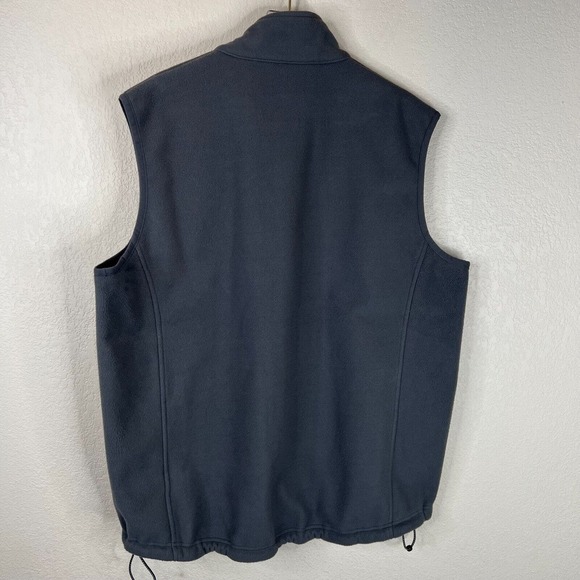Lands End Men's Full Zip Fleece Vest Jacket Sleeveless Black Size Medium - Picture 2 of 12